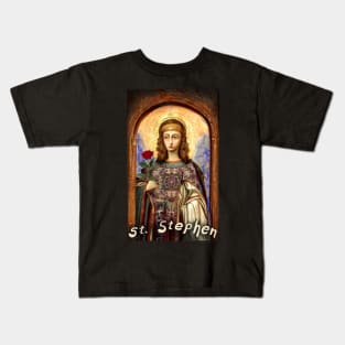 St Stephen with a Rose batik wings and tie dye garb Kids T-Shirt